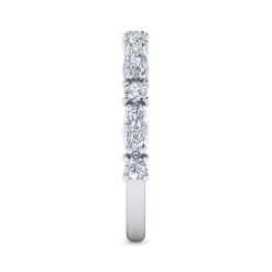 Clearance Gabriel & Co. Aalto - 14K White Gold Marquise and Round Diamond Anniversary Band - 1 ct