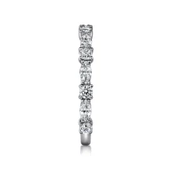 Clearance Gabriel & Co. Aalto - 14K White Gold Marquise and Round Diamond Anniversary Band - 0.8 ct
