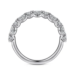 Online Gabriel & Co. Aalto - 14K White Gold Marquise and Round Diamond Anniversary Band - 0.6 ct