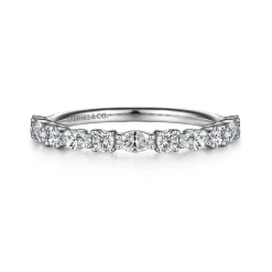 Online Gabriel & Co. Aalto - 14K White Gold Marquise and Round Diamond Anniversary Band - 0.6 ct