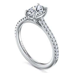 Sale Gabriel & Co. Abbie - 14K White Gold Oval Cut Diamond Engagement Ring