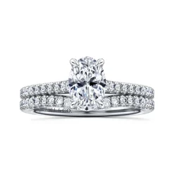 Sale Gabriel & Co. Abbie - 14K White Gold Oval Cut Diamond Engagement Ring