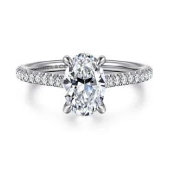 Clearance Gabriel & Co. Abbie - 14K White Gold Oval Diamond Engagement Ring