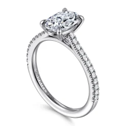 Clearance Gabriel & Co. Abbie - 14K White Gold Oval Diamond Engagement Ring
