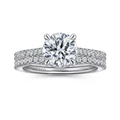 Hot Gabriel & Co. Abbie - 14K White Gold Round Diamond Engagement Ring