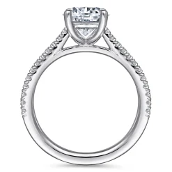 Hot Gabriel & Co. Abbie - 14K White Gold Round Diamond Engagement Ring