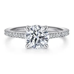 Hot Gabriel & Co. Abbie - 14K White Gold Round Diamond Engagement Ring