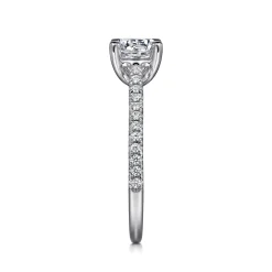 New Gabriel & Co. Abbie - 14K White Gold Round Diamond Engagement Ring