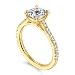 Gabriel & Co. Abbie - 14K Yellow Gold Cushion Cut Diamond Engagement Ring