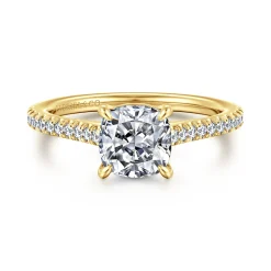 Gabriel & Co. Abbie - 14K Yellow Gold Cushion Cut Diamond Engagement Ring