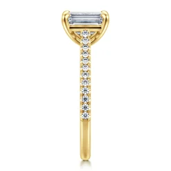 Discount Gabriel & Co. Abbie - 14K Yellow Gold Emerald Cut Diamond Engagement Ring