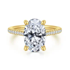 Gabriel & Co. Abbie - 14K Yellow Gold Oval Diamond Engagement Ring