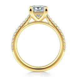 New Gabriel & Co. Abbie - 14K Yellow Gold Princess Cut Diamond Engagement Ring
