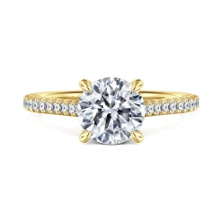 Clearance Gabriel & Co. Abbie - 14K Yellow Gold Round Diamond Engagement Ring