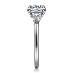 Best Gabriel & Co. Abbi - 14K White Gold Round Three Stone Diamond Engagement Ring