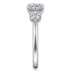 Outlet Gabriel & Co. Abbi - 14K White Gold Round Three Stone Diamond Engagement Ring