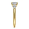 Discount Gabriel & Co. Abbi - 14K Yellow Gold Cushion Cut Three Stone Diamond Engagement Ring