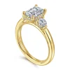 Clearance Gabriel & Co. Abbi - 14K Yellow Gold Emerald Cut Three Stone Diamond Engagement Ring