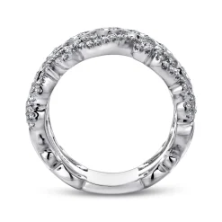 Discount Gabriel & Co. Abdie - Wide 14K White Gold Fancy Diamond Anniversary Band - 1.5 ct