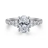 Discount Gabriel & Co. Abina - 14K White Gold Oval Three Stone Diamond Engagement Ring