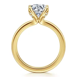 Outlet Gabriel & Co. Abley - 14K Yellow Gold Round Solitaire Diamond Engagement Ring