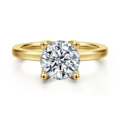 Outlet Gabriel & Co. Abley - 14K Yellow Gold Round Solitaire Diamond Engagement Ring