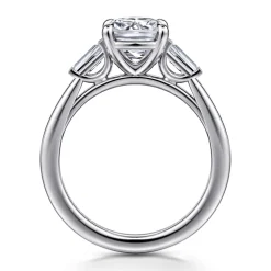 Hot Gabriel & Co. Acacia - 14K White Gold Cushion Cut Three Stone Diamond Engagement Ring