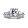 New Gabriel & Co. Acacia - 14K White Gold Round Three Stone Diamond Engagement Ring