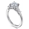 Outlet Gabriel & Co. Acacia - 14K White Gold Round Three Stone Diamond Engagement Ring