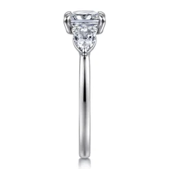 Hot Gabriel & Co. Adalia - 14K White Gold Cushion Cut Three Stone Diamond Engagement Ring