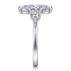 Best Gabriel & Co. Adalia - 14K White Gold Marquise Shape Three Stone Diamond Engagement Ring
