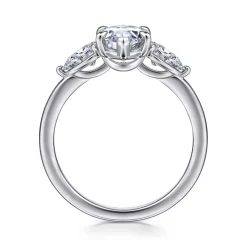 Best Gabriel & Co. Adalia - 14K White Gold Marquise Shape Three Stone Diamond Engagement Ring