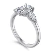 Discount Gabriel & Co. Adalia - 14K White Gold Oval Three Stone Diamond Engagement Ring