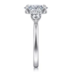 Discount Gabriel & Co. Adalia - 14K White Gold Oval Three Stone Diamond Engagement Ring