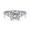 Best Gabriel & Co. Adalia - 14K White Gold Princess Cut Three Stone Diamond Engagement Ring