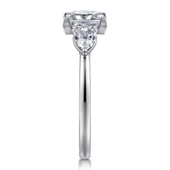 Best Gabriel & Co. Adalia - 14K White Gold Princess Cut Three Stone Diamond Engagement Ring