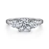 Clearance Gabriel & Co. Adalia - 14K White Gold Round Three Stone Diamond Engagement Ring