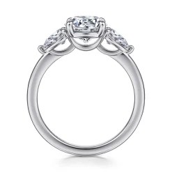 Outlet Gabriel & Co. Adalia - 14K White Gold Round Three Stone Diamond Engagement Ring
