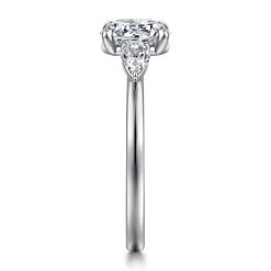 New Gabriel & Co. Adalia - 14K White Gold Round Three Stone Diamond Engagement Ring