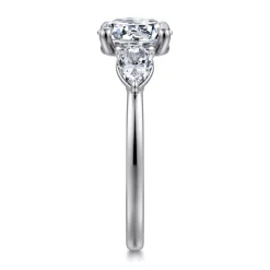 Hot Gabriel & Co. Adalia - 14K White Gold Round Three Stone Diamond Engagement Ring