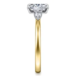 Gabriel & Co. Adalia - 14K Yellow Gold Emerald Cut Three Stone Diamond Engagement Ring