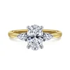 New Gabriel & Co. Adalia - 14K Yellow Gold Oval Three Stone Diamond Engagement Ring