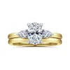 New Gabriel & Co. Adalia - 14K Yellow Gold Oval Three Stone Diamond Engagement Ring