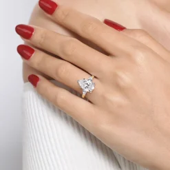 Discount Gabriel & Co. Adalia - 14K Yellow Gold Pear Shape Three Stone Diamond Engagement Ring