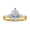 Discount Gabriel & Co. Adalia - 14K Yellow Gold Pear Shape Three Stone Diamond Engagement Ring