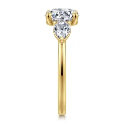 Online Gabriel & Co. Adalia - 14K Yellow Gold Round Three Stone Diamond Engagement Ring