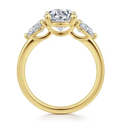 Online Gabriel & Co. Adalia - 14K Yellow Gold Round Three Stone Diamond Engagement Ring