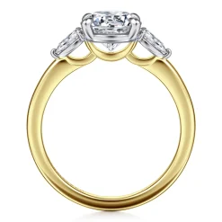 Online Gabriel & Co. Adalia - 14K Yellow Gold Round Three Stone Diamond Engagement Ring