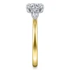 Sale Gabriel & Co. Adalia - 14K Yellow Gold Round Three Stone Diamond Engagement Ring