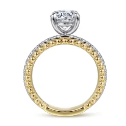 Hot Gabriel & Co. Addi - 14K White-Yellow Gold Round Diamond Engagement Ring